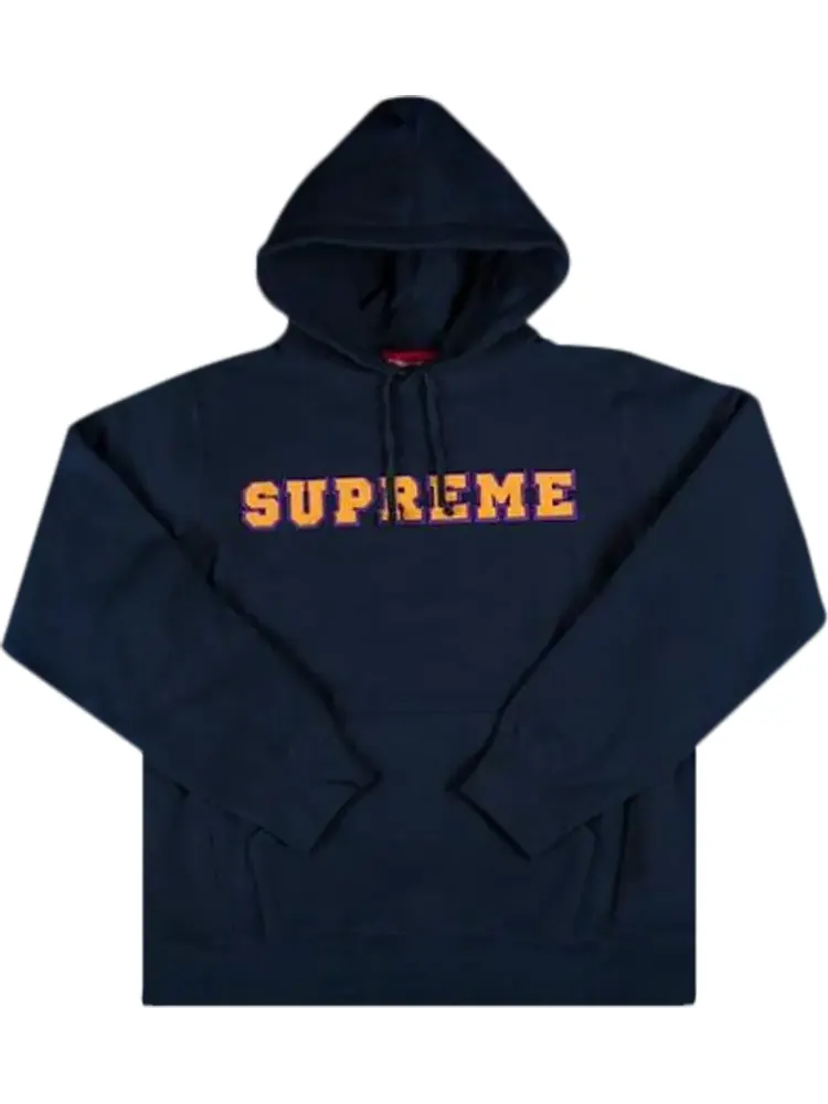 Толстовка Supreme Cord Collegiate Hooded Sweatshirt 'Navy' — изображение 1 из 1, синий