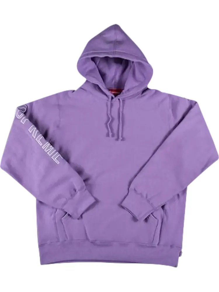 Толстовка Supreme Sleeve Embroidery Hooded Sweatshirt 'Violet' — изображение 1 из 1, фиолетовый