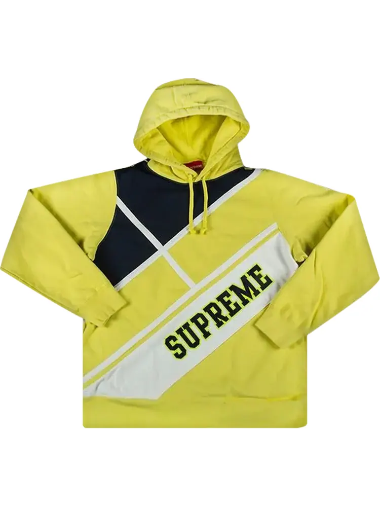 Толстовка Supreme Diagonal Hooded Sweatshirt 'Lemon' — изображение 1 из 1, желтый