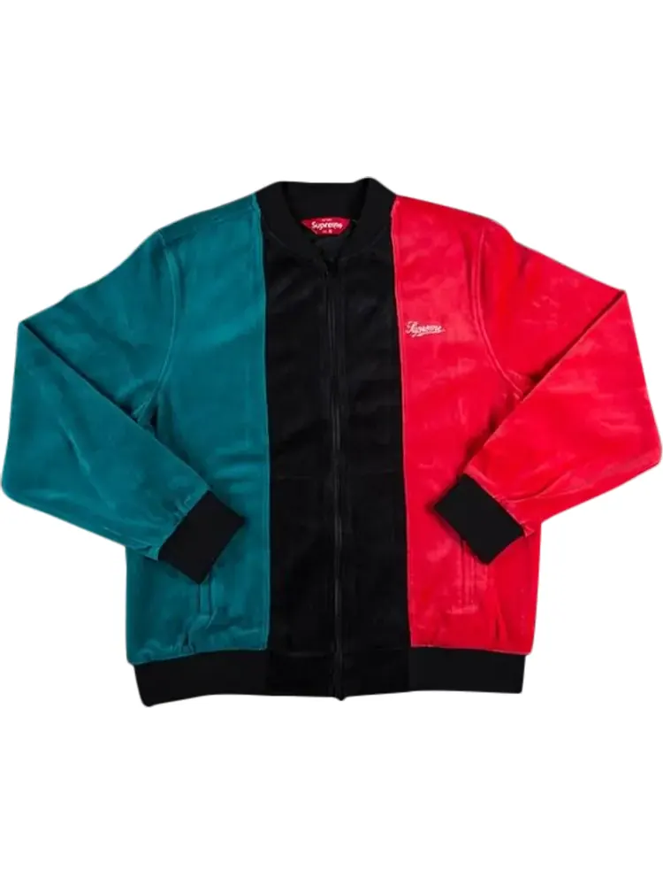 Толстовка Supreme Velour Zip Up Sweatshirt 'Black' — изображение 1 из 1, черный