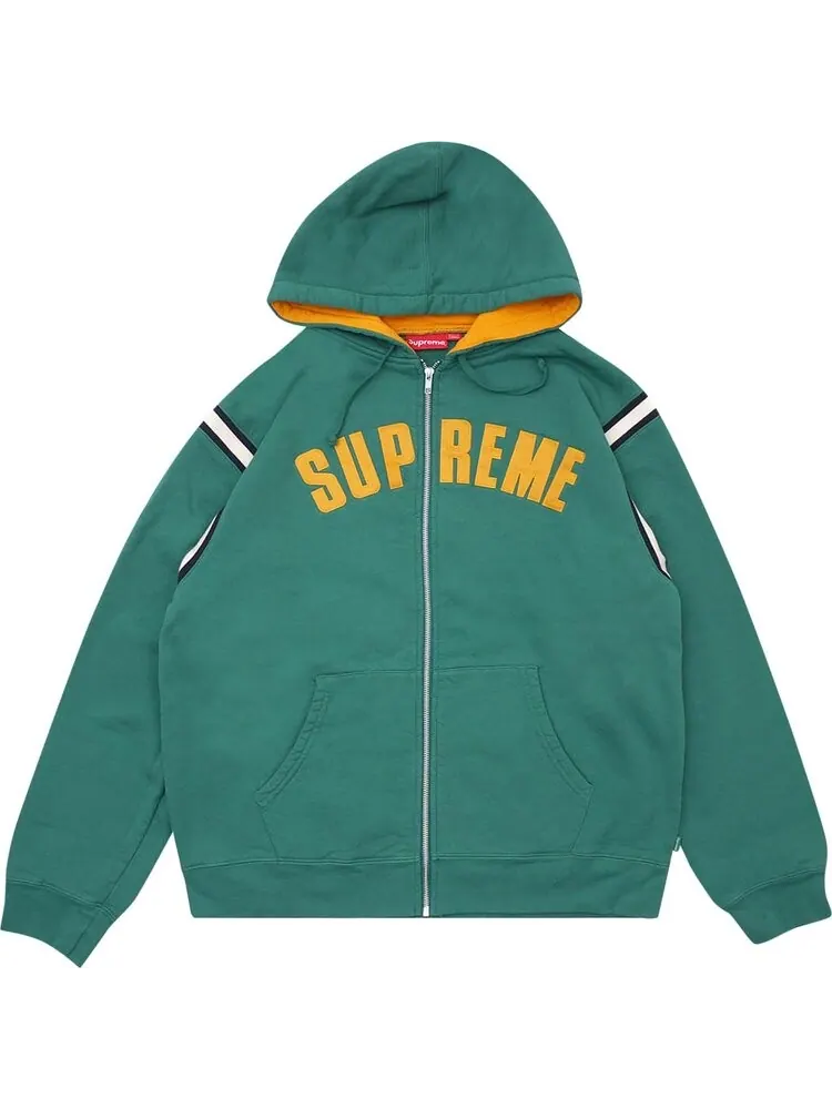 Толстовка Supreme Jet Sleeve Zip Up Hooded Sweatshirt 'Light Pine' — изображение 1 из 1, зеленый
