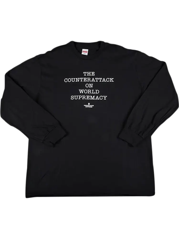 Футболка Supreme x Undercover x Public Enemy Counterattack Long-Sleeve T-Shirt 'Black' — изображение 1 из 1, черный