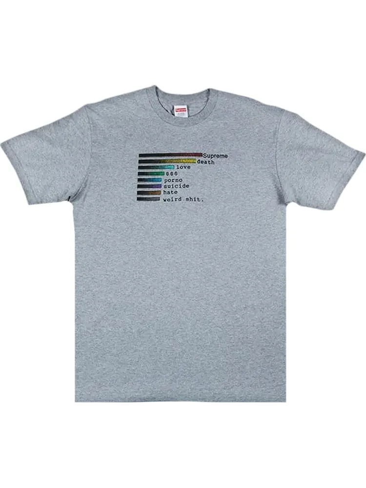 Футболка Supreme Chart T-Shirt 'Grey' — изображение 1 из 1, серый