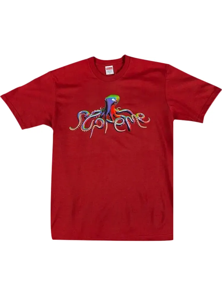 Футболка Supreme Tentacles T-Shirt 'Brick' — изображение 1 из 1, красный