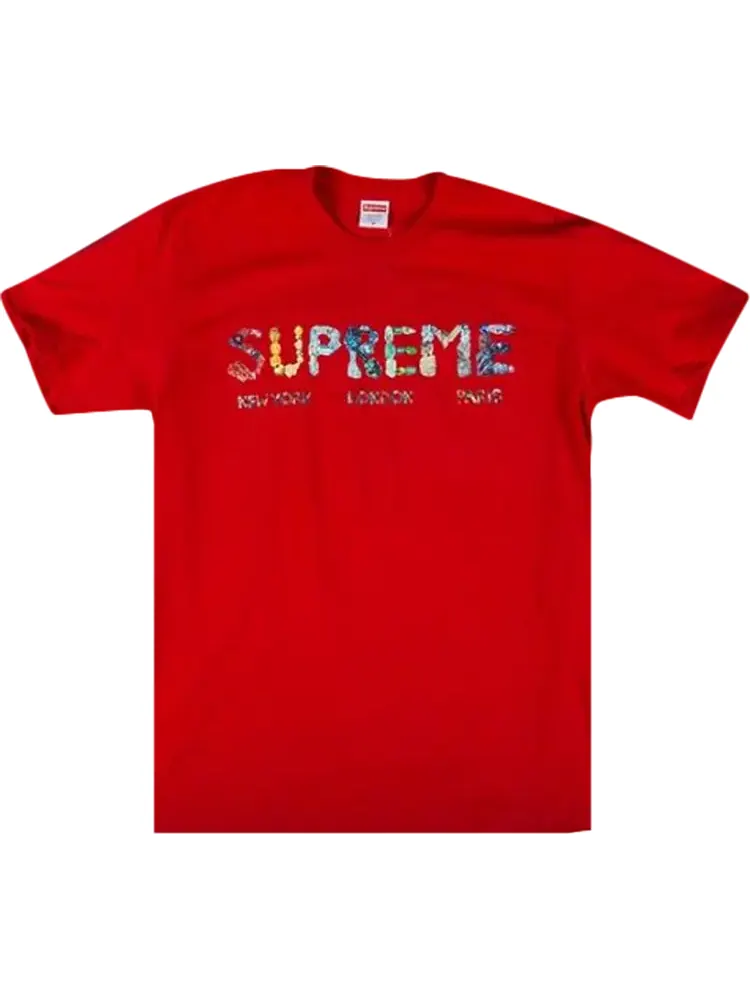 Футболка Supreme Crystals T-Shirt 'Red' — изображение 1 из 1, красный