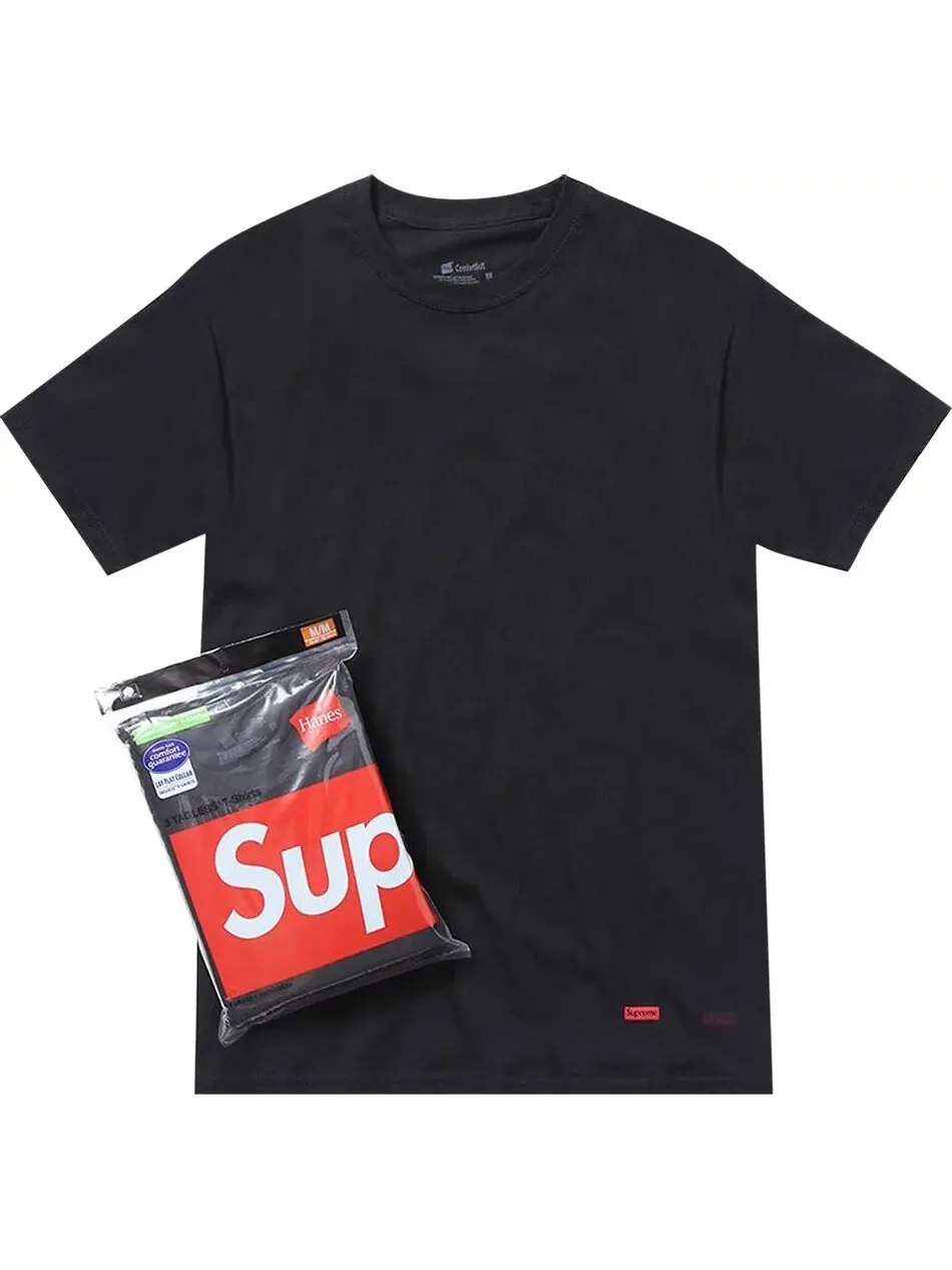 Футболки Supreme x Hanes Cotton Comfort Soft 3 штуки — изображение 1 из 1, черный