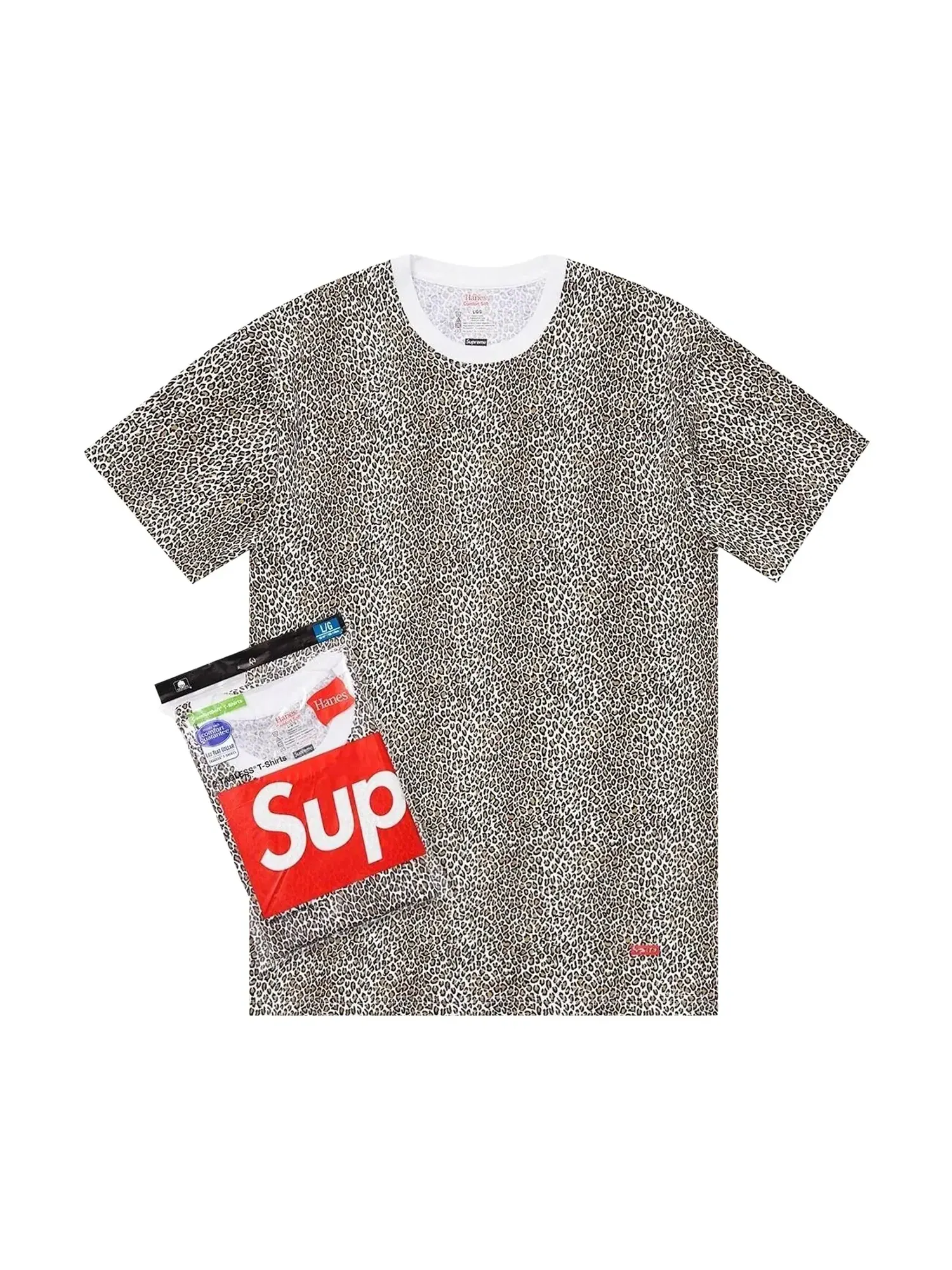 Футболки Supreme x Hanes с принтом (2 шт.) — изображение 1 из 1, леопардовый