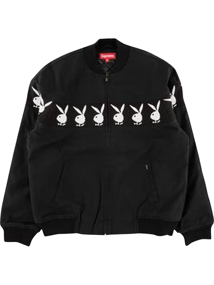 Куртка Supreme Playboy Crew Jacket 'Black' — изображение 1 из 1, черный