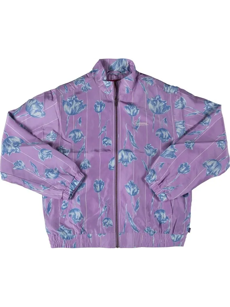 Куртка Supreme Floral Silk Track Jacket 'Purple' — изображение 1 из 2, фиолетовый