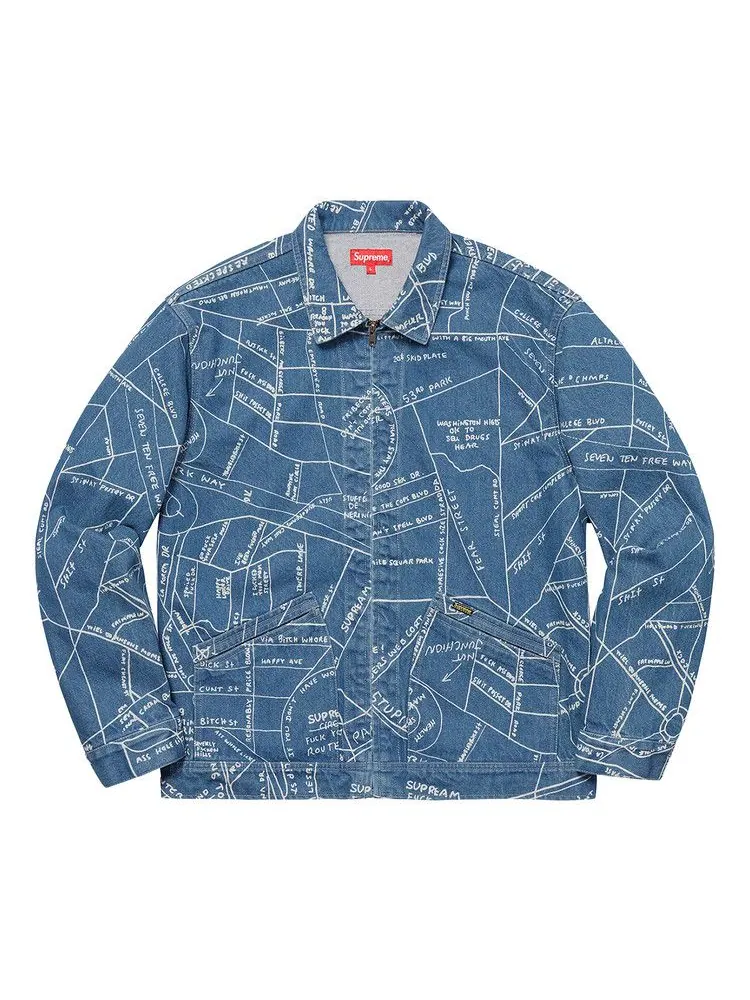 Куртка Supreme Gonz Map Work Jacket — изображение 1 из 2, синий