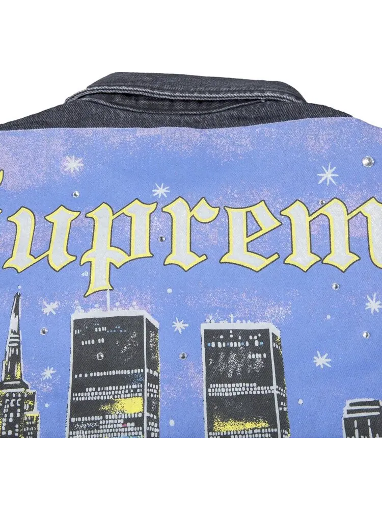 Куртка Supreme New York Painted Trucker Jacket 'Black' — изображение 3 из 3, черный