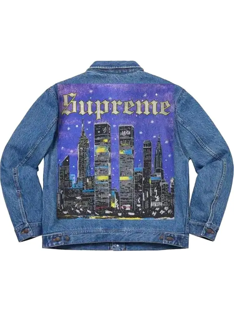 Куртка Supreme New York Painted Trucker Jacket 'Blue' — изображение 2 из 2, синий