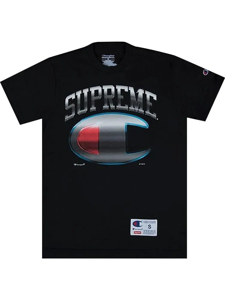 Футболка Supreme Champion Chrome Short-Sleeve Top 'Black' — изображение 1 из 1, черный