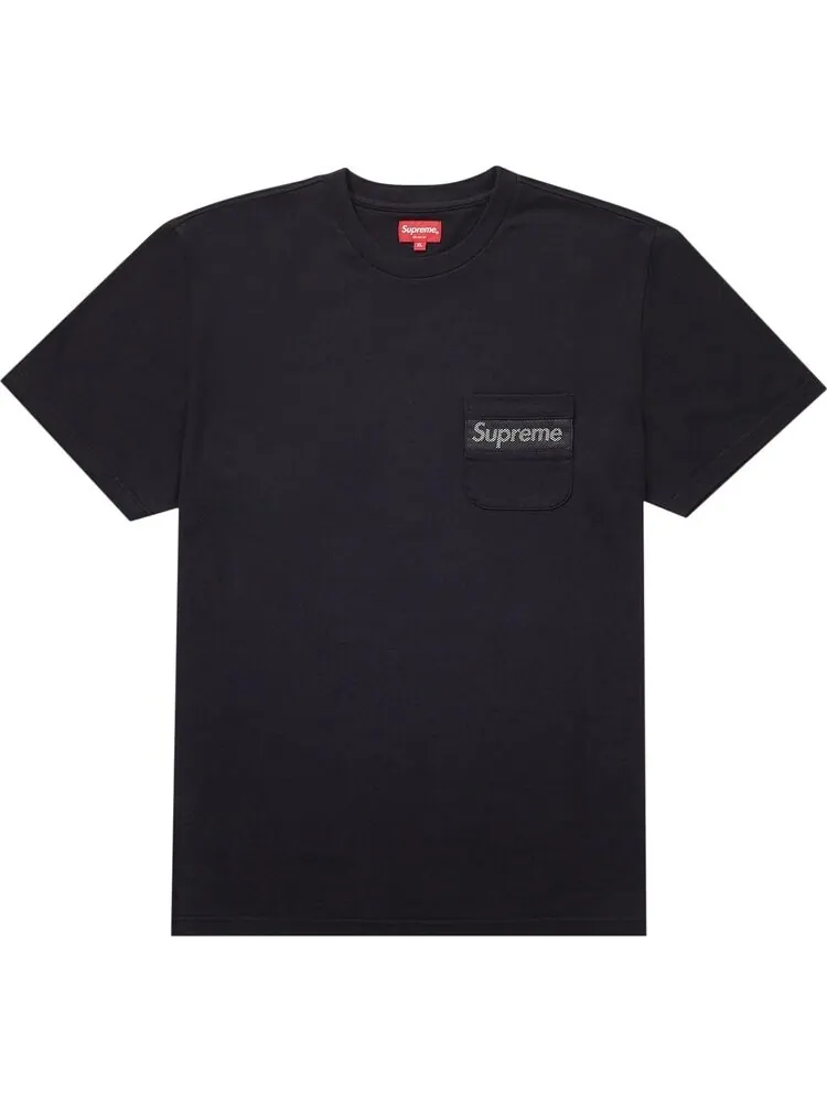 Футболка Supreme Mesh Stripe Pocket Tee 'Black' — изображение 1 из 1, черный