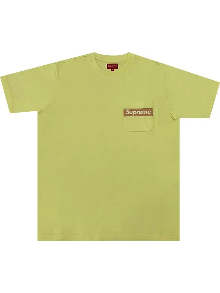 Футболка Supreme Mesh Stripe Pocket Tee 'Pale Yellow' — изображение 1 из 1, желтый