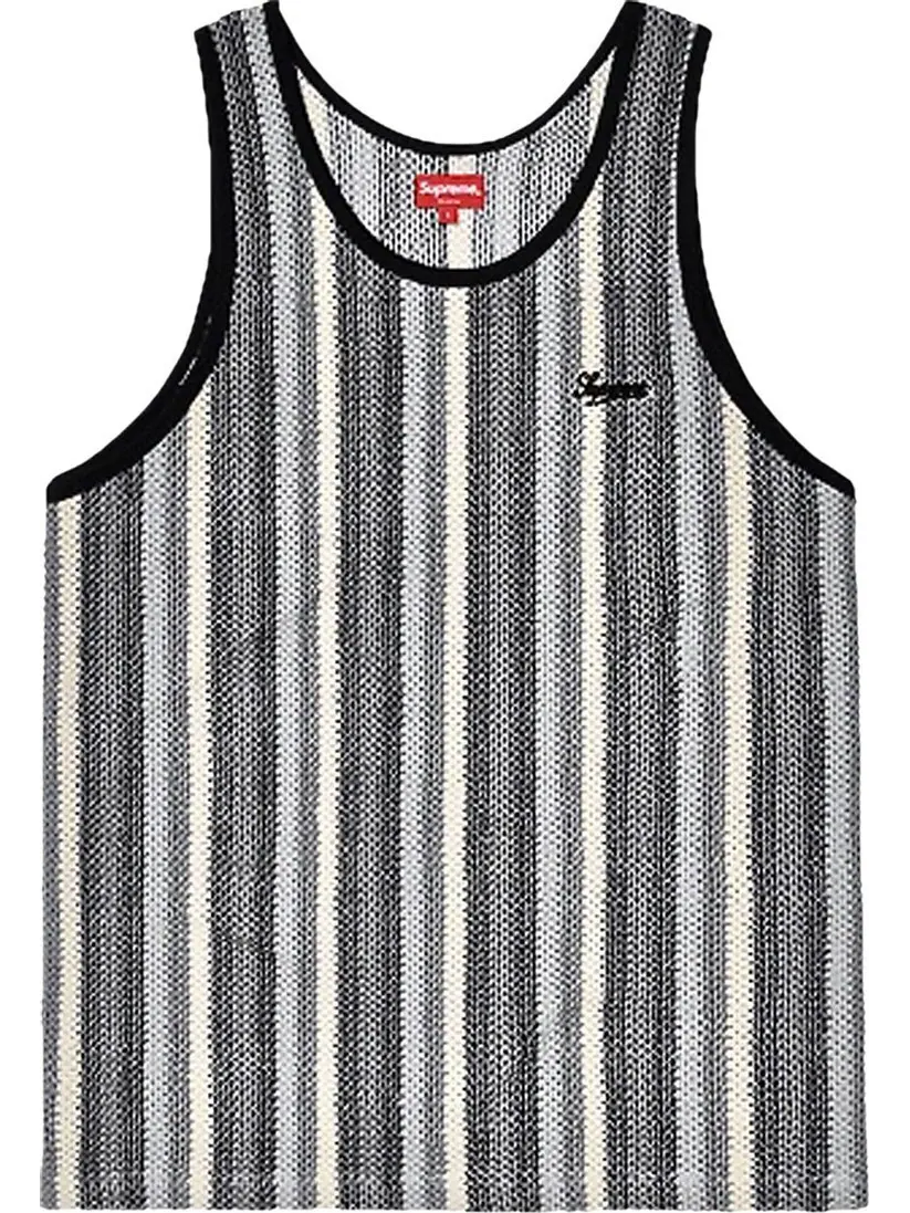 Топ Supreme Knit Stripe Tank Top 'Black' — изображение 1 из 1, черный