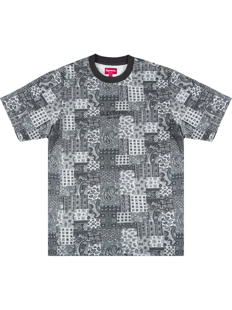Футболка Supreme Patchwork Paisley Short-Sleeve Top 'Black' — изображение 1 из 2, черный