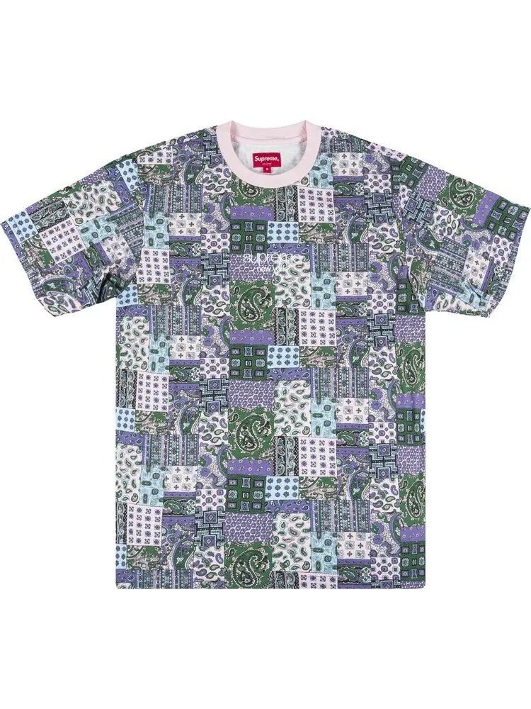 Футболка Supreme Patchwork Paisley Short-Sleeve Top 'Pink' — изображение 1 из 2, розовый