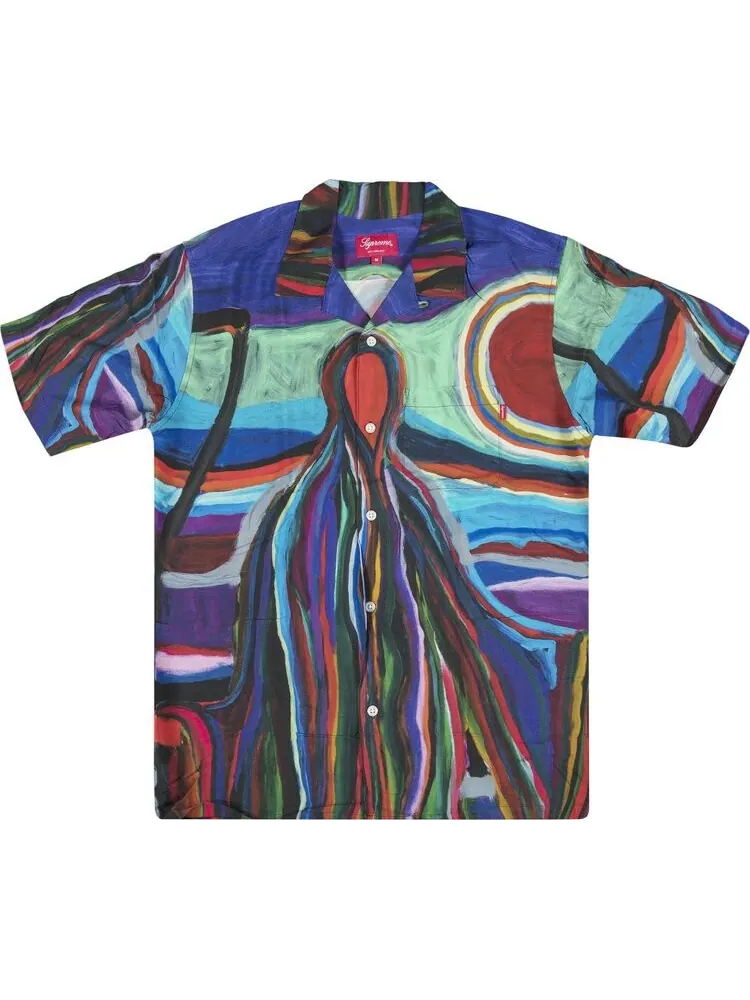 Рубашка Supreme Reaper Rayon Short-Sleeve Shirt 'Blue' — изображение 1 из 2, синий