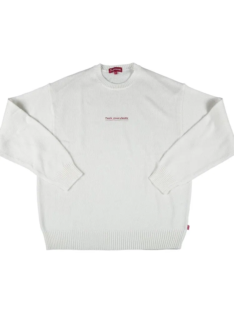 Свитер Supreme f*ck Everybody Sweater 'White' — изображение 1 из 2, белый