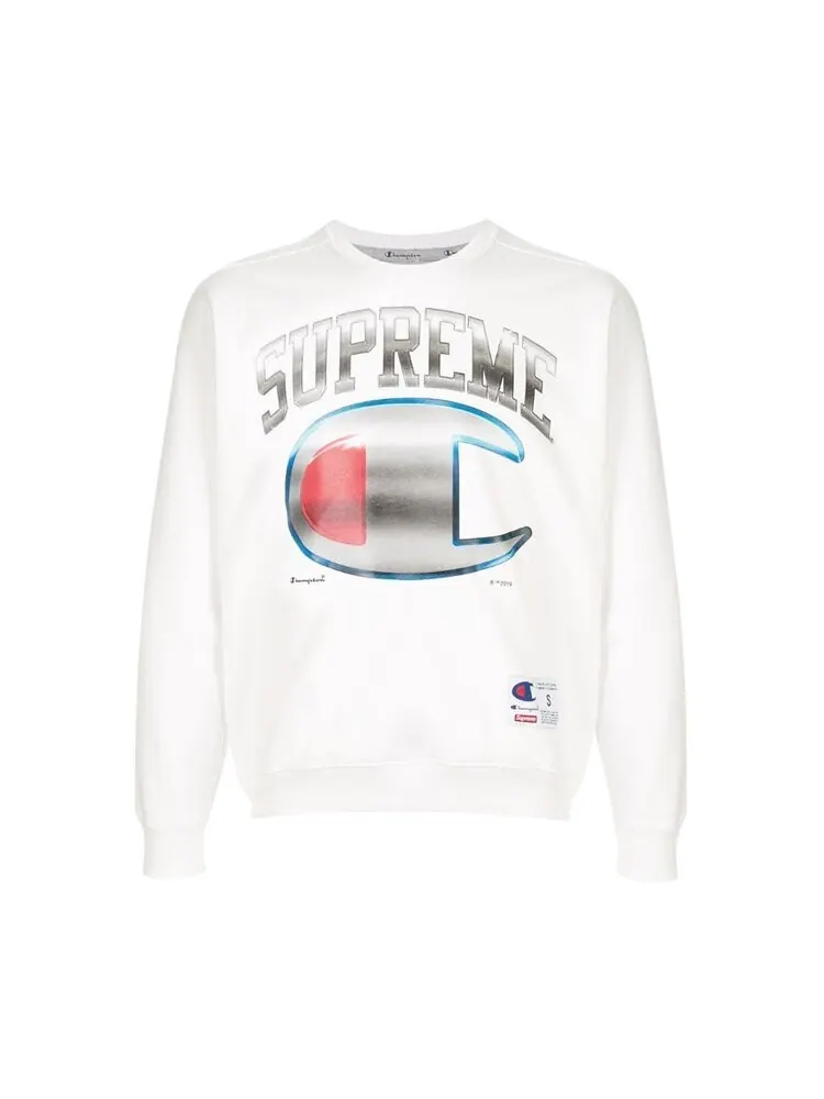 Толстовка Supreme x Champion Chrome Crewneck 'White' — изображение 1 из 1, белый