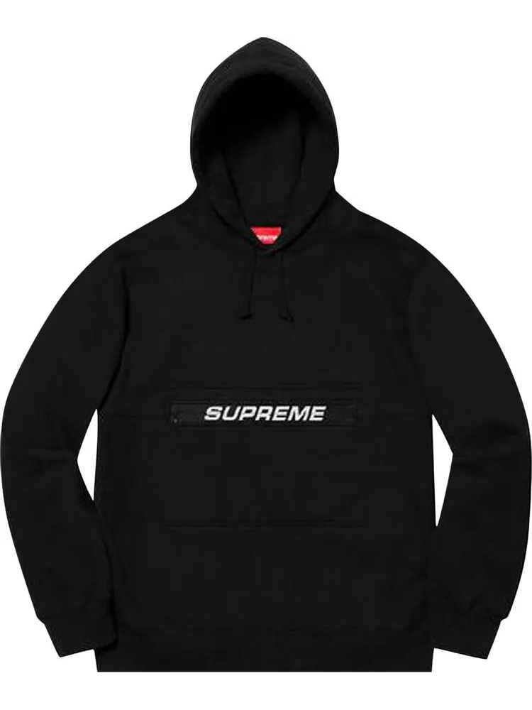 Толстовка Supreme Zip Pouch Hooded Sweatshirt 'Black' — изображение 1 из 1, черный