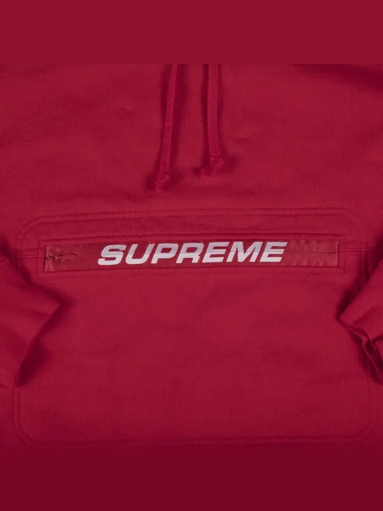Толстовка Supreme Zip Pouch Hooded Sweatshirt 'Red' — изображение 2 из 2, красный