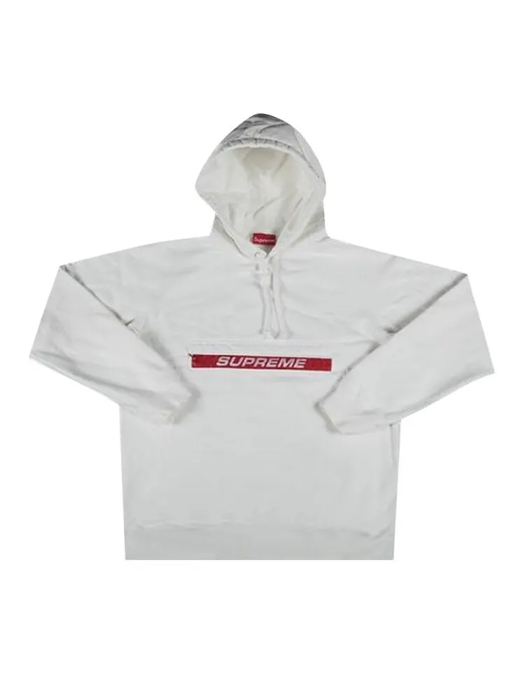 Толстовка Supreme Zip Pouch Hooded Sweatshirt 'White' — изображение 1 из 1, белый