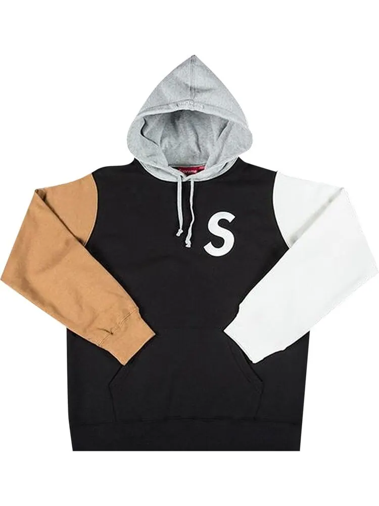 Толстовка Supreme S Logo Colorblocked Hooded Sweatshirt 'Black' — изображение 1 из 1, черный