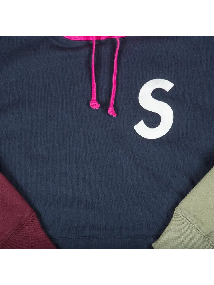 Толстовка Supreme S Logo Colorblocked Hooded Sweatshirt 'Navy' — изображение 2 из 2, синий