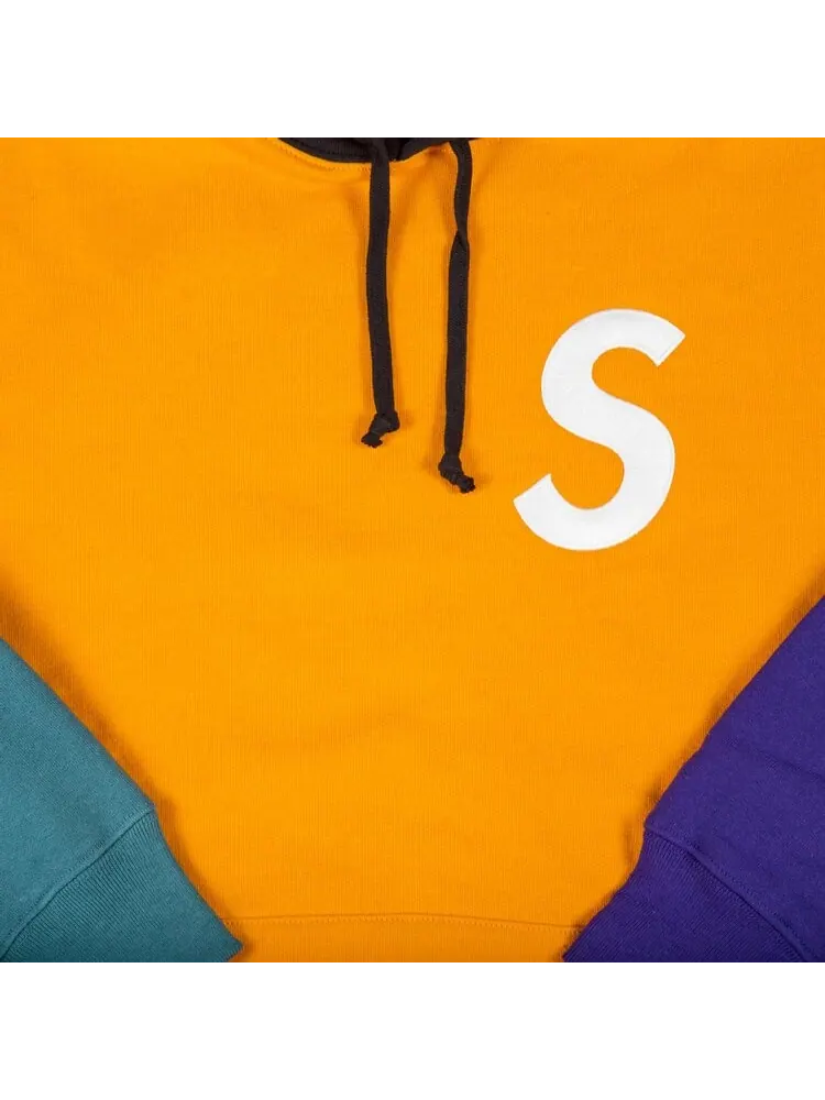 Толстовка Supreme S Logo Colorblocked Hooded Sweatshirt 'Orange' — изображение 2 из 2, оранжевый