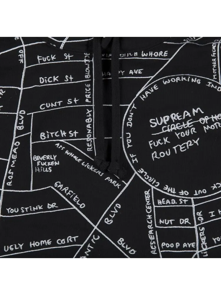 Толстовка Supreme Gonz Embroidered Map Hooded Sweatshirt 'Black' — изображение 2 из 2, черный