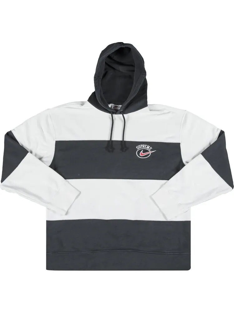 Толстовка Supreme x Nike Stripe Hooded Sweatshirt 'Black' — изображение 1 из 2, черный