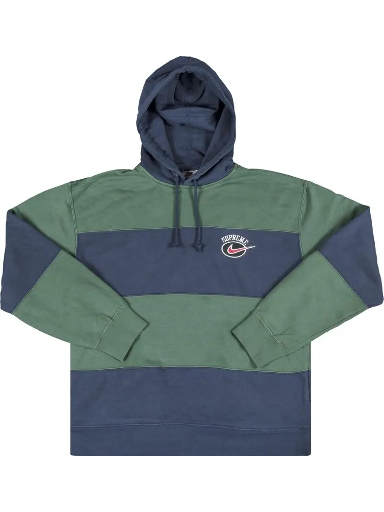Толстовка Supreme x Nike Stripe Hooded Sweatshirt 'Navy' — изображение 1 из 2, синий