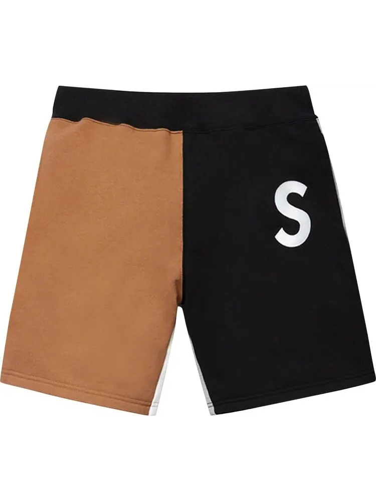 Спортивные шорты Supreme S Logo Colorblocked Sweatshort 'Black' — изображение 1 из 1, черный