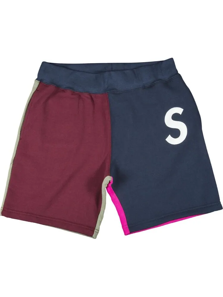 Спортивные шорты Supreme S Logo Colorblocked Sweatshort 'Navy' — изображение 1 из 3, синий