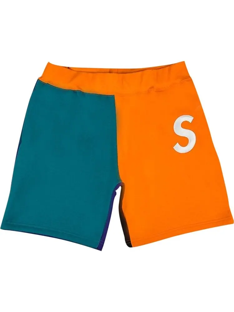 Спортивные шорты Supreme S Logo Colorblocked Sweatshort 'Orange' — изображение 1 из 1, оранжевый