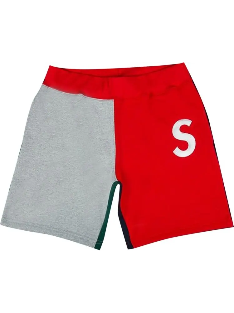 Спортивные шорты Supreme S Logo Colorblocked Sweatshort 'Red' — изображение 1 из 1, красный