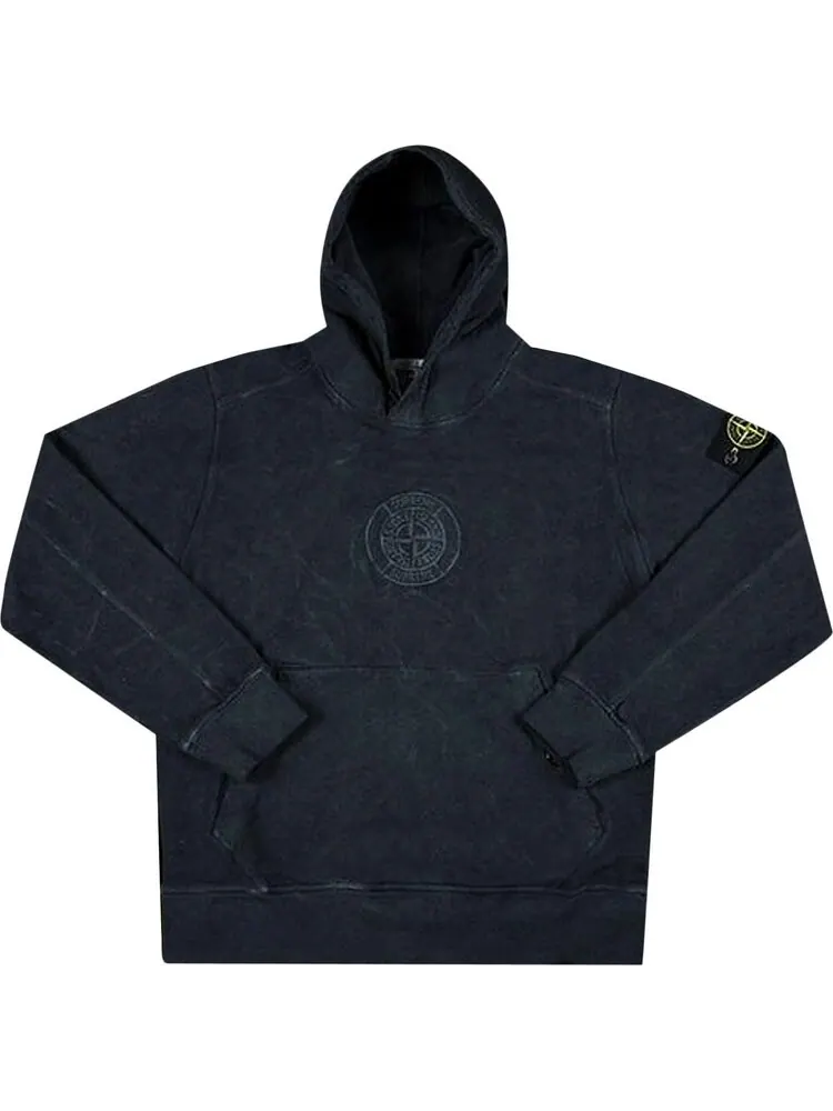 Толстовка Supreme x Stone Island Hooded Sweatshirt 'Black' — изображение 1 из 1, черный