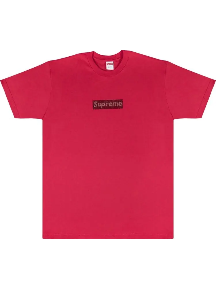 Футболка Supreme x Swarovski Box Logo T-Shirt 'Red' — изображение 1 из 2, красный