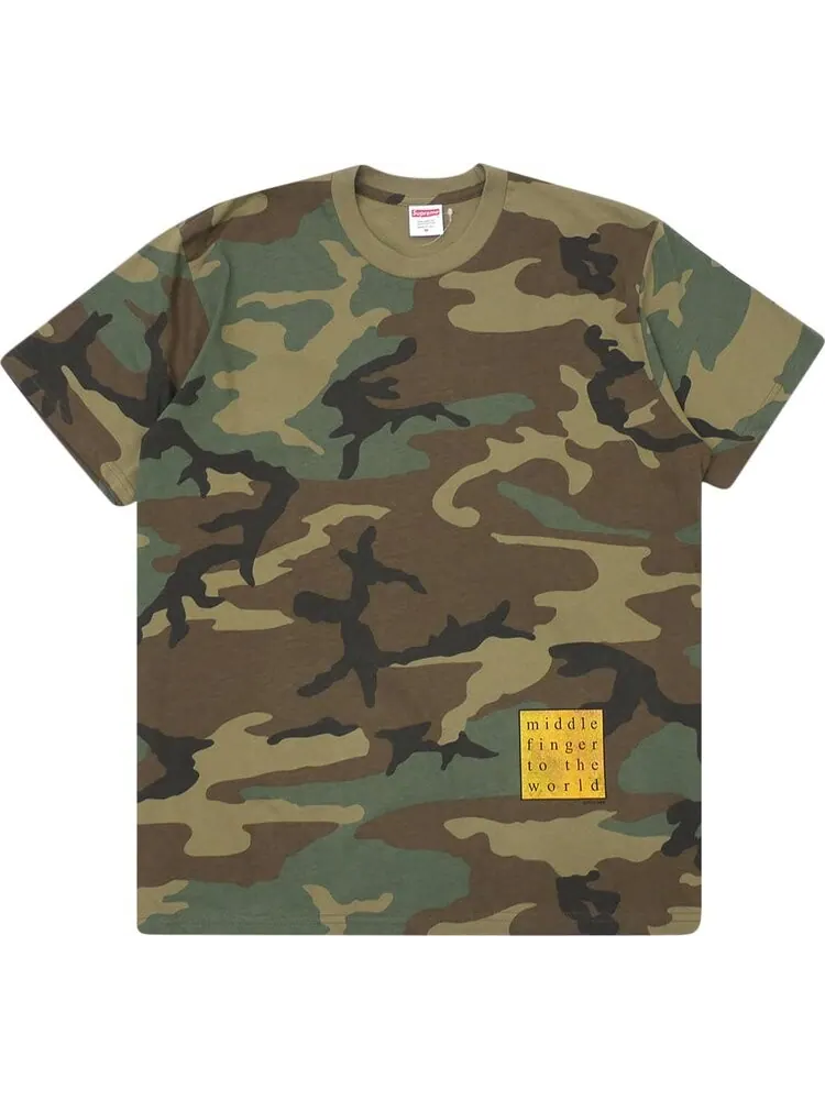 Футболка Supreme Middle Finger to the World Tee 'Woodland Camo' — изображение 1 из 1, мульти