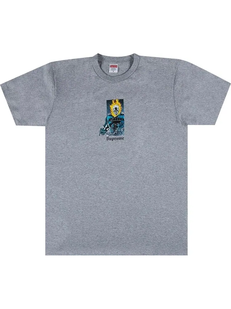 Футболка Supreme Ghost Rider Tee 'Heather Grey' — изображение 1 из 1, серый