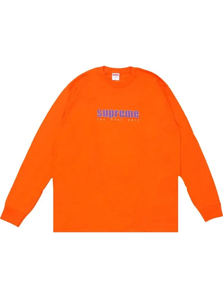Лонгслив Supreme The Real Shit Long-Sleeve Tee 'Orange' — изображение 1 из 1, оранжевый
