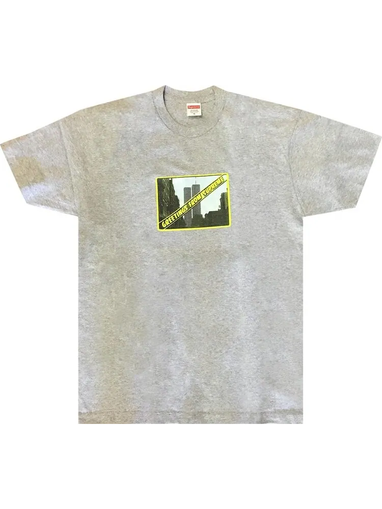 Футболка Supreme Greetings Tee 'Heather Grey' — изображение 1 из 1, серый