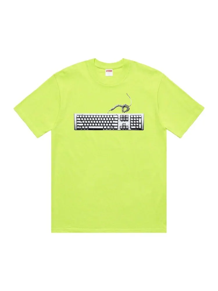 Футболка Supreme Keyboard Tee Neon Green — изображение 1 из 1, неоновый зеленый