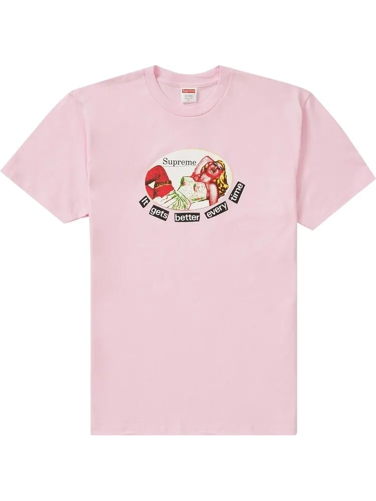 Футболка Supreme It Gets Better Every Time Tee 'Light Pink' — изображение 1 из 1, розовый