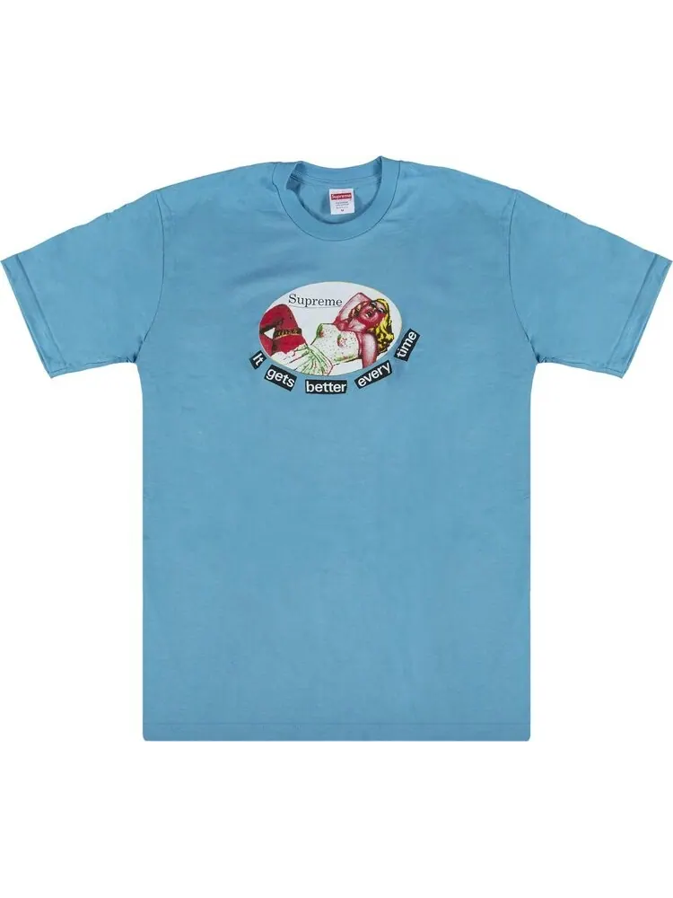Футболка Supreme It Gets Better Every Time T-Shirt 'Slate' — изображение 1 из 2, синий