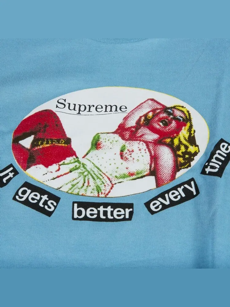 Футболка Supreme It Gets Better Every Time T-Shirt 'Slate' — изображение 2 из 2, синий