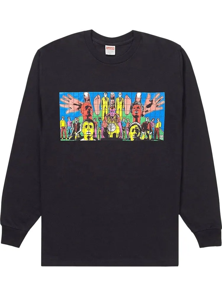 Лонгслив Supreme Gilbert and George DEATH AFTER LIFE Long-Sleeve Tee 'Black' — изображение 1 из 1, черный