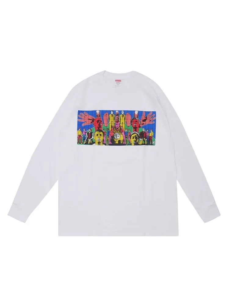 Лонгслив Supreme Gilbert and George DEATH AFTER LIFE Long-Sleeve Tee 'White' — изображение 1 из 1, белый